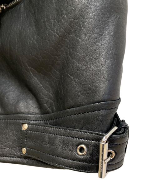 ALEXANDER McQUEEN（アレキサンダーマックイーン）ALEXANDER McQUEEN (アレキサンダーマックイーン) レザーバイカージャケット ブラック サイズ:52の古着・服飾アイテム