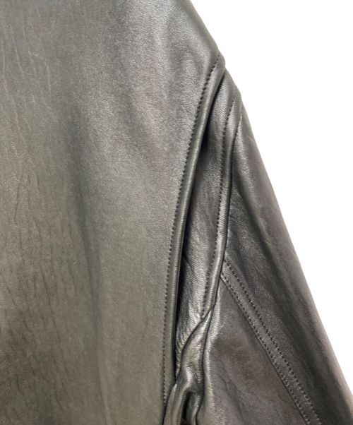 ALEXANDER McQUEEN（アレキサンダーマックイーン）ALEXANDER McQUEEN (アレキサンダーマックイーン) レザーバイカージャケット ブラック サイズ:52の古着・服飾アイテム