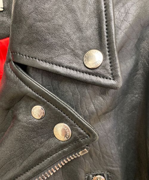 ALEXANDER McQUEEN（アレキサンダーマックイーン）ALEXANDER McQUEEN (アレキサンダーマックイーン) レザーバイカージャケット ブラック サイズ:52の古着・服飾アイテム