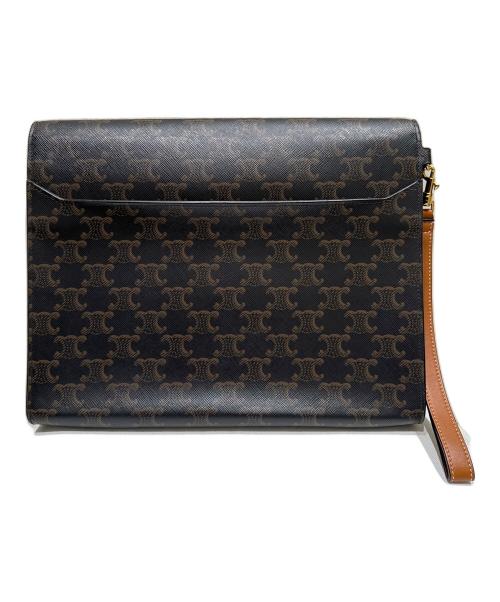 CELINE（セリーヌ）CELINE (セリーヌ) 総柄トリオンフクラッチバッグ ブラウンの古着・服飾アイテム