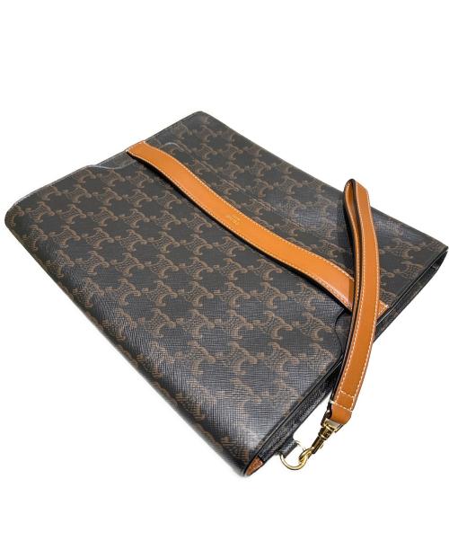 CELINE（セリーヌ）CELINE (セリーヌ) 総柄トリオンフクラッチバッグ ブラウンの古着・服飾アイテム