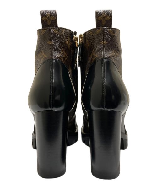 LOUIS VUITTON（ルイ ヴィトン）LOUIS VUITTON (ルイ ヴィトン) スタートレイルライン モノグラムアンクルブーツ ブラック×ブラウン サイズ:35 1/2の古着・服飾アイテム