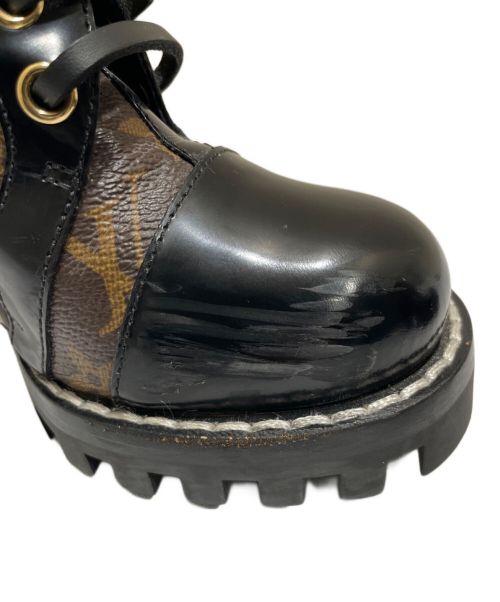 LOUIS VUITTON（ルイ ヴィトン）LOUIS VUITTON (ルイ ヴィトン) スタートレイルライン モノグラムアンクルブーツ ブラック×ブラウン サイズ:35 1/2の古着・服飾アイテム