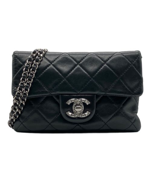 CHANEL（シャネル）CHANEL (シャネル) ミニチェーンショルダーバッグ/ミニポシェット ブラックの古着・服飾アイテム