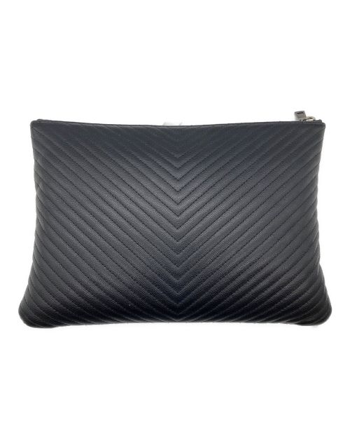 CHANEL（シャネル）CHANEL (シャネル) シェブロン ココマーククラッチバッグ ブラックの古着・服飾アイテム