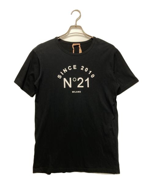 N°21（ヌメロヴェントゥーノ）N°21 (ヌメロヴェントゥーロ) 半袖カットソー ブラック サイズ:36の古着・服飾アイテム