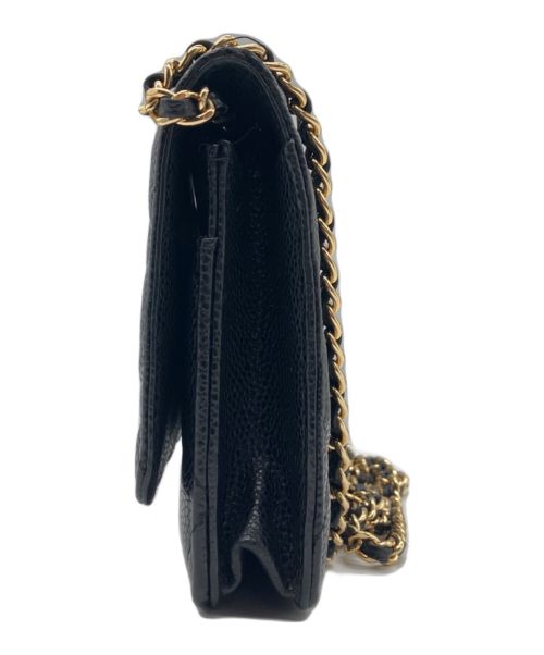 CHANEL（シャネル）CHANEL (シャネル) マトラッセチェーンウォレット ブラック サイズ:19の古着・服飾アイテム
