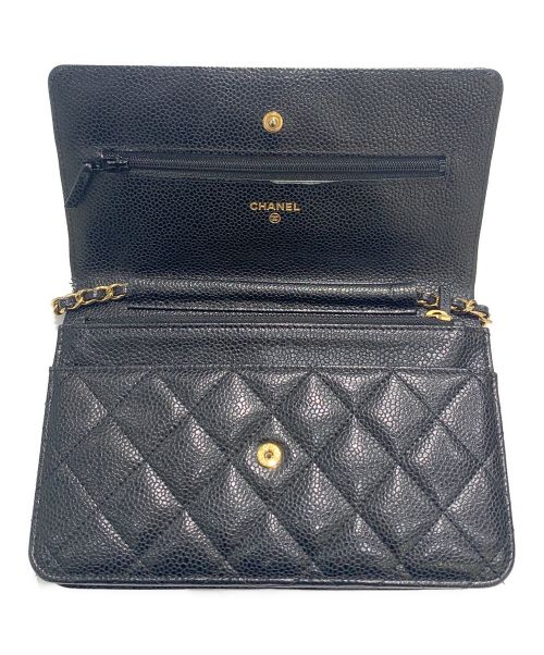 CHANEL（シャネル）CHANEL (シャネル) マトラッセチェーンウォレット ブラック サイズ:19の古着・服飾アイテム
