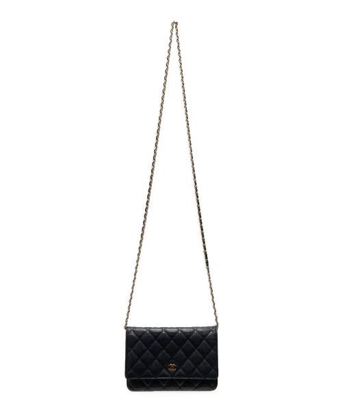 CHANEL（シャネル）CHANEL (シャネル) マトラッセチェーンウォレット ブラック サイズ:19の古着・服飾アイテム