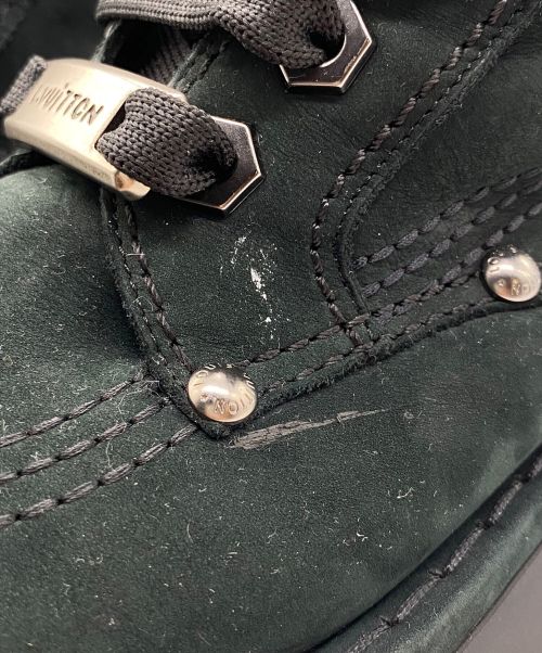 LOUIS VUITTON（ルイ ヴィトン）LOUIS VUITTON (ルイ ヴィトン) LV チェッカー・ライン アンクルブーツ グリーン サイズ:7 1/2の古着・服飾アイテム