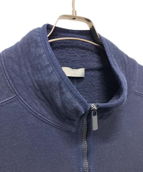 Dior（ディオール）Dior (ディオール) 47刺繍ハーフジップヘビースウェット ネイビー サイズ:XXLの古着・服飾アイテム