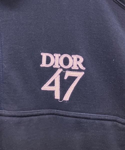 Dior（ディオール）Dior (ディオール) 47刺繍ハーフジップヘビースウェット ネイビー サイズ:XXLの古着・服飾アイテム