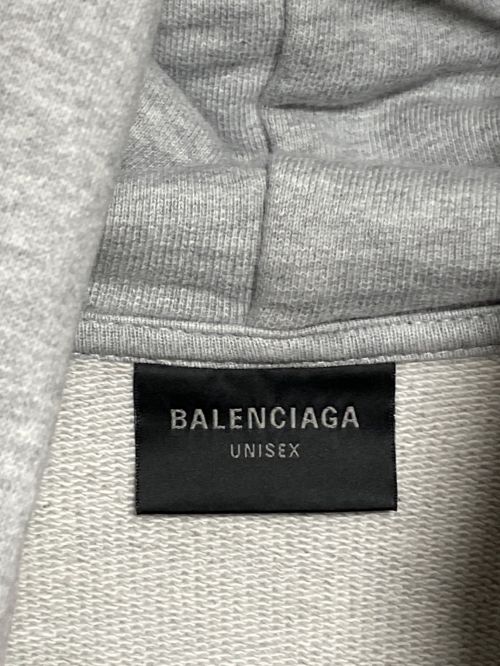 BALENCIAGA（バレンシアガ）BALENCIAGA (バレンシアガ) ROUND HOODIE ライトグレー サイズ:2の古着・服飾アイテム