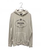 PRADAプラダ）の古着「EMBROIDERED LOGO HOODIE ロゴフーディー」｜アイボリー