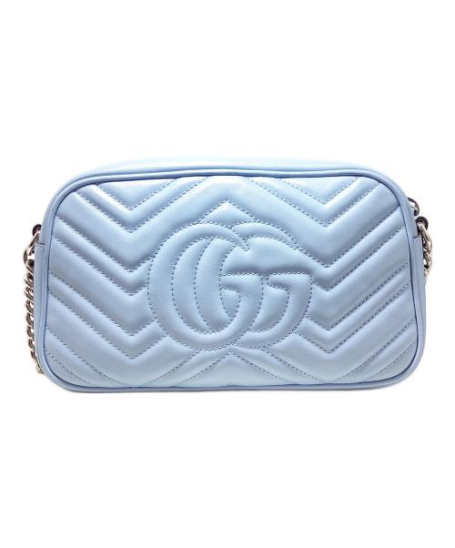 GUCCI（グッチ）GUCCI (グッチ) GG MARMONT（ジージ―マーモント )スモールショルダーバッグ スカイブルーの古着・服飾アイテム