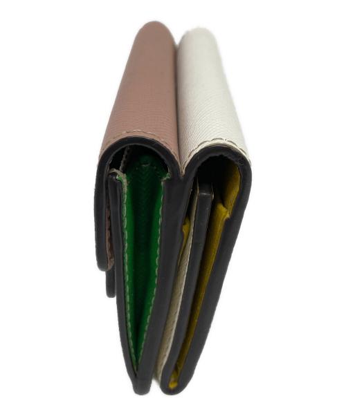 MARNI（マルニ）MARNI (マルニ) 3つ折り財布 ピンク×ホワイトの古着・服飾アイテム