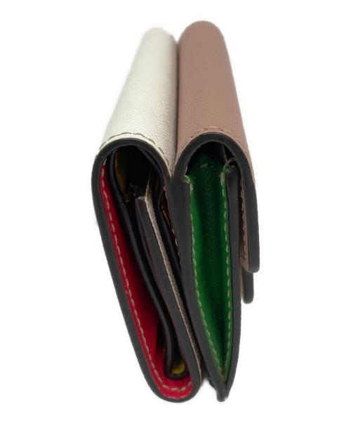 MARNI（マルニ）MARNI (マルニ) 3つ折り財布 ピンク×ホワイトの古着・服飾アイテム