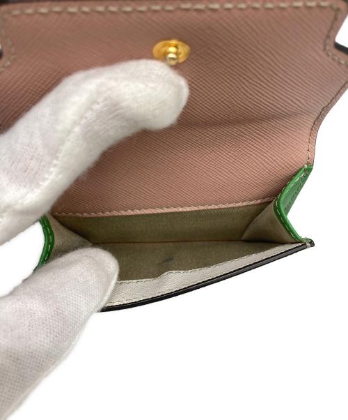 MARNI（マルニ）MARNI (マルニ) 3つ折り財布 ピンク×ホワイトの古着・服飾アイテム