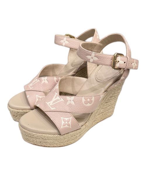 LOUIS VUITTON（ルイ ヴィトン）LOUIS VUITTON (ルイ ヴィトン) スターボード ライン サンダル ベージュ×ホワイト サイズ:36の古着・服飾アイテム