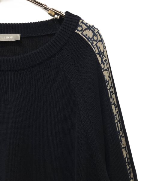 Christian Dior（クリスチャン ディオール）Christian Dior (クリスチャン ディオール) オブリークコットンニット ネイビー サイズ:XLの古着・服飾アイテム