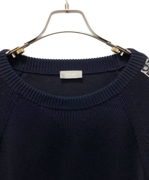Christian Dior（クリスチャン ディオール）Christian Dior (クリスチャン ディオール) オブリークコットンニット ネイビー サイズ:XLの古着・服飾アイテム