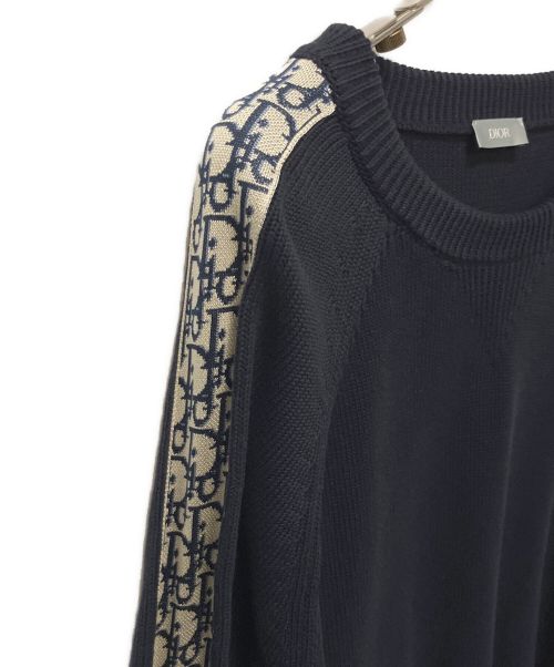 Christian Dior（クリスチャン ディオール）Christian Dior (クリスチャン ディオール) オブリークコットンニット ネイビー サイズ:XLの古着・服飾アイテム