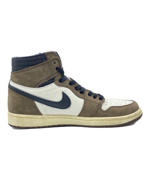 Travis Scott × Nike（トラヴィススコット×ナイキ）Travis Scott × Nike (トラヴィススコット×ナイキ) Air Jordan 1 Retro High OG TS SP ブラウン×ホワイト サイズ:27cmの古着・服飾アイテム