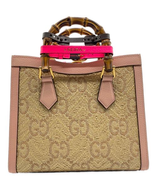 GUCCI（グッチ）GUCCI (グッチ) GGスモールトートバッグ ピンクの古着・服飾アイテム