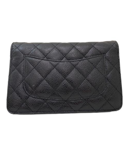 CHANEL（シャネル）CHANEL (シャネル) チェーンショルダーウォレット ブラック×ゴールドの古着・服飾アイテム