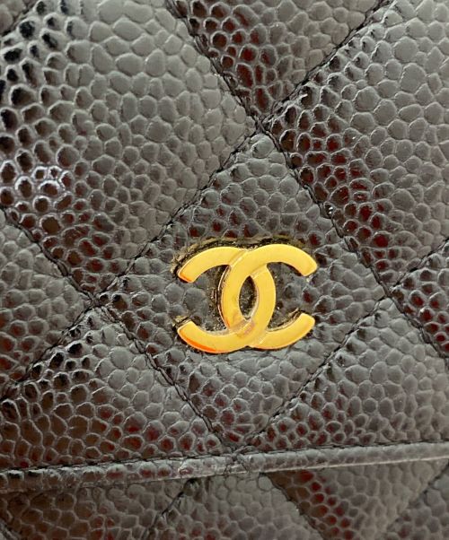 CHANEL（シャネル）CHANEL (シャネル) チェーンショルダーウォレット ブラック×ゴールドの古着・服飾アイテム