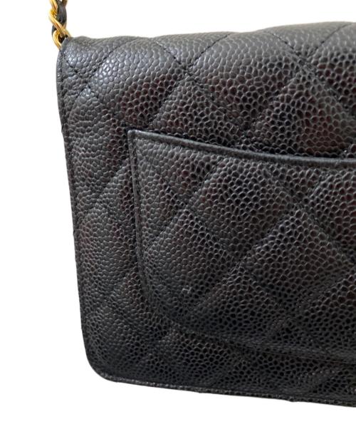 CHANEL（シャネル）CHANEL (シャネル) チェーンショルダーウォレット ブラック×ゴールドの古着・服飾アイテム