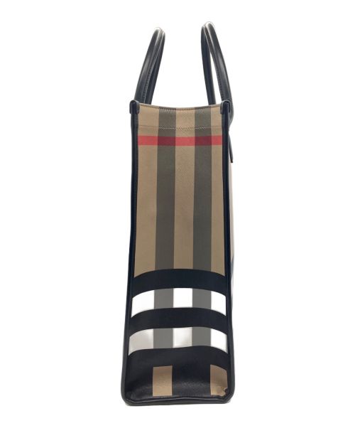 BURBERRY（バーバリー）BURBERRY (バーバリー) バーバリーチェック ラージトートバッグ ブラウンの古着・服飾アイテム