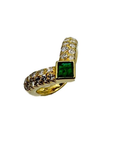 VAN CLEEF & ARPELS（ヴァンクリーフ＆アーペル）VAN CLEEF & ARPELS (ヴァンクリーフ＆アーペル) ダイヤVモチーフリング サイズ:-の古着・服飾アイテム
