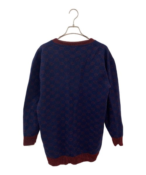GUCCI（グッチ）GUCCI (グッチ) インターロッキングG ラメウールニット レッド サイズ:Lの古着・服飾アイテム
