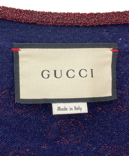 GUCCI（グッチ）GUCCI (グッチ) インターロッキングG ラメウールニット レッド サイズ:Lの古着・服飾アイテム
