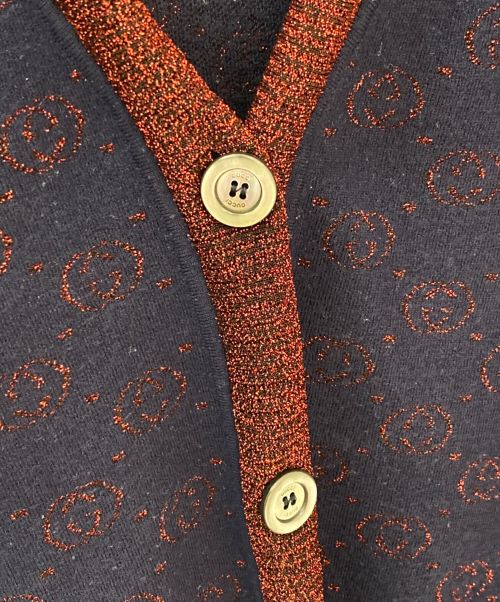 GUCCI（グッチ）GUCCI (グッチ) インターロッキングG ラメウールニット レッド サイズ:Lの古着・服飾アイテム
