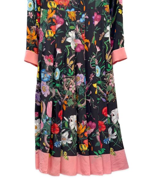 GUCCI（グッチ）GUCCI (グッチ) Flora Snake Print Silk Dress マルチカラー サイズ:38の古着・服飾アイテム