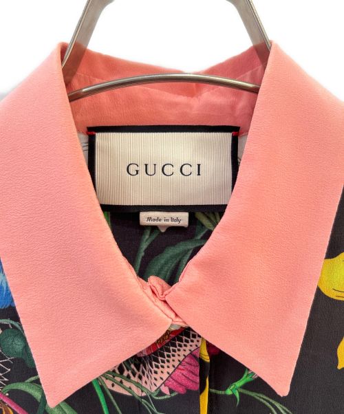 GUCCI（グッチ）GUCCI (グッチ) Flora Snake Print Silk Dress マルチカラー サイズ:38の古着・服飾アイテム