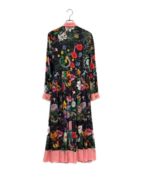 GUCCI（グッチ）GUCCI (グッチ) Flora Snake Print Silk Dress マルチカラー サイズ:38の古着・服飾アイテム