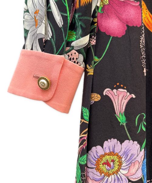 GUCCI（グッチ）GUCCI (グッチ) Flora Snake Print Silk Dress マルチカラー サイズ:38の古着・服飾アイテム
