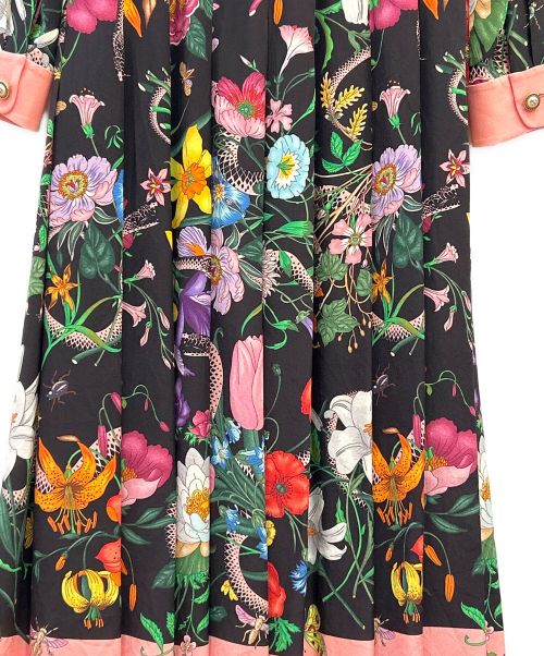 GUCCI（グッチ）GUCCI (グッチ) Flora Snake Print Silk Dress マルチカラー サイズ:38の古着・服飾アイテム