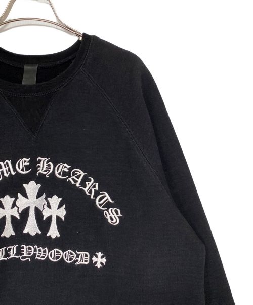 CHROME HEARTS（クロムハーツ）CHROME HEARTS (クロムハーツ) Cemetery Cross Crewneck Sweat ブラック サイズ:XLの古着・服飾アイテム