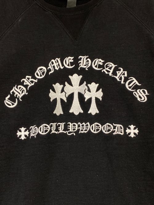 CHROME HEARTS（クロムハーツ）CHROME HEARTS (クロムハーツ) Cemetery Cross Crewneck Sweat ブラック サイズ:XLの古着・服飾アイテム