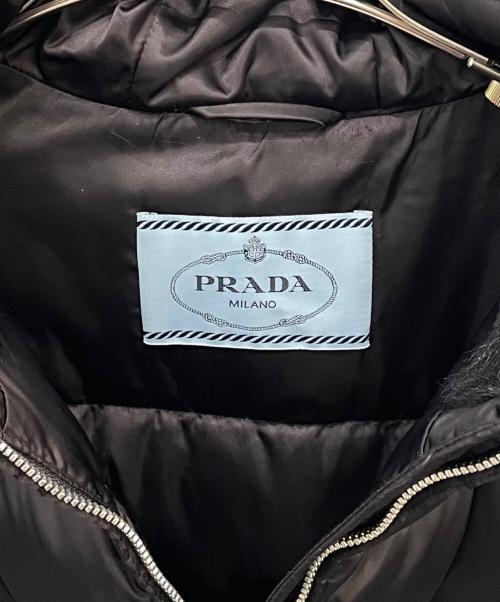 PRADA（プラダ）PRADA (プラダ) ナイロン ファー付ダウンコート ブラック サイズ:38の古着・服飾アイテム
