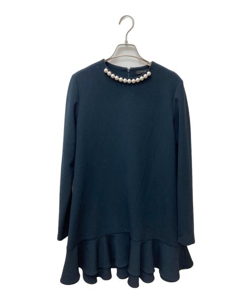 YOKO CHAN（ヨーコチャン）YOKO CHAN (ヨーコチャン) パールワンピース YCD-222-836 ネイビー サイズ:40の古着・服飾アイテム