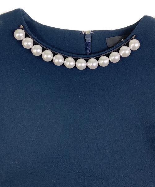 YOKO CHAN（ヨーコチャン）YOKO CHAN (ヨーコチャン) パールワンピース YCD-222-836 ネイビー サイズ:40の古着・服飾アイテム
