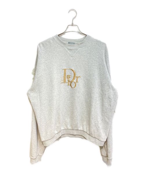 Dior（ディオール）Dior (ディオール) ERL (イーアールエル) ロゴ刺繍オーバーサイズスウェット グレー サイズ:Lの古着・服飾アイテム