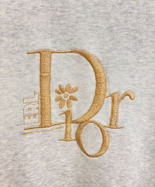 Dior（ディオール）Dior (ディオール) ERL (イーアールエル) ロゴ刺繍オーバーサイズスウェット グレー サイズ:Lの古着・服飾アイテム