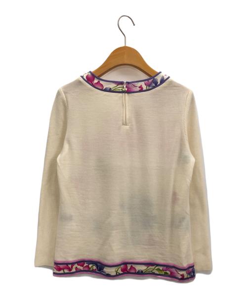LEONARD（レオナール）LEONARD (レオナール) 花柄ニットブラウス アイボリー サイズ:38の古着・服飾アイテム