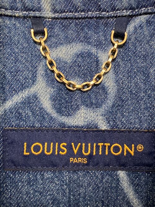 LOUIS VUITTON（ルイ ヴィトン）LOUIS VUITTON (ルイ ヴィトン) モノグラムプリントショートスリーブデニムシャツ インディゴ サイズ:XXLの古着・服飾アイテム